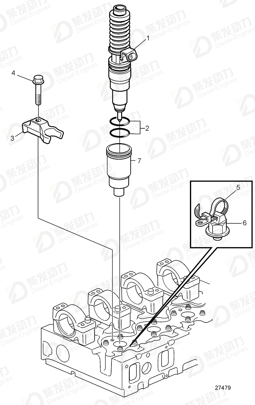 VOLVO Unit injector, exch 3803913 Drawing